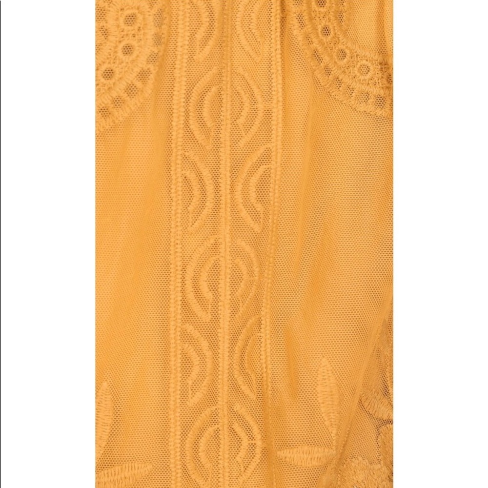 Chloe Yellow Embroidered Lace  Romper - Picture 3 of 8